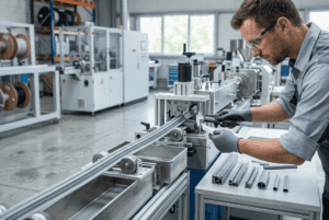 Piezas plásticas a medida como perfiles, burletes y tubos en un entorno industrial